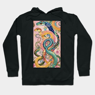 Gustav Klimt's Enigmatic Coils: Inspired Snake Rhapsody Hoodie